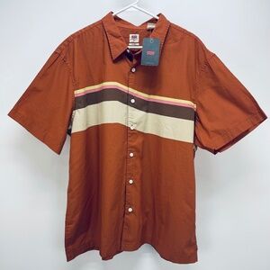 Levi's Men’s Shirt Button Up Short Sleeve Brown Relaxed Fit Size XL New